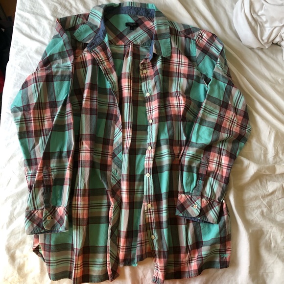 NWOT Talbots Spring Fever Cotton Plaid Button Up - Picture 2 of 8